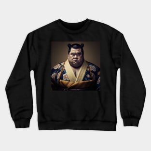 Sumo Wrestler Kimono Drawing Illustration Crewneck Sweatshirt